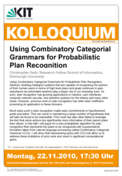 Using Combinatory Categorial Grammars for Probabilistic Plan Recognition