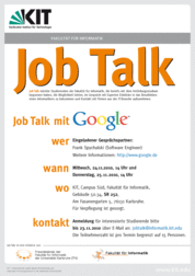 Job Talk mit Google am 24. und 25.11.2010