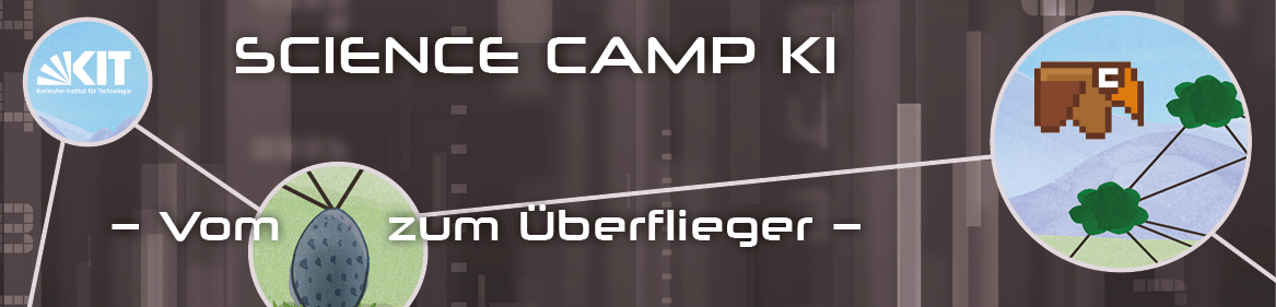 Titelbild Science Camp KI mit gezeichneten Vögeln